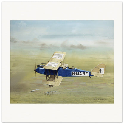 Thijs Postma - Poster - De Havilland DH.9 Over Railroad Tracks Poster Only TP Aviation Art 70x70 cm / 28x28″ 