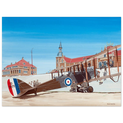 Thijs Postma - Poster - De Havilland DH.9 RAF Emergency Landing 1918 Poster Only TP Aviation Art 45x60 cm / 18x24″ 