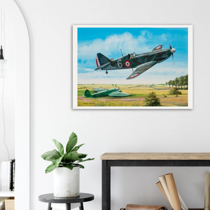 Thijs Postma - Poster - Dewoitine D.520 Inspecting The Kill Poster Only TP Aviation Art 