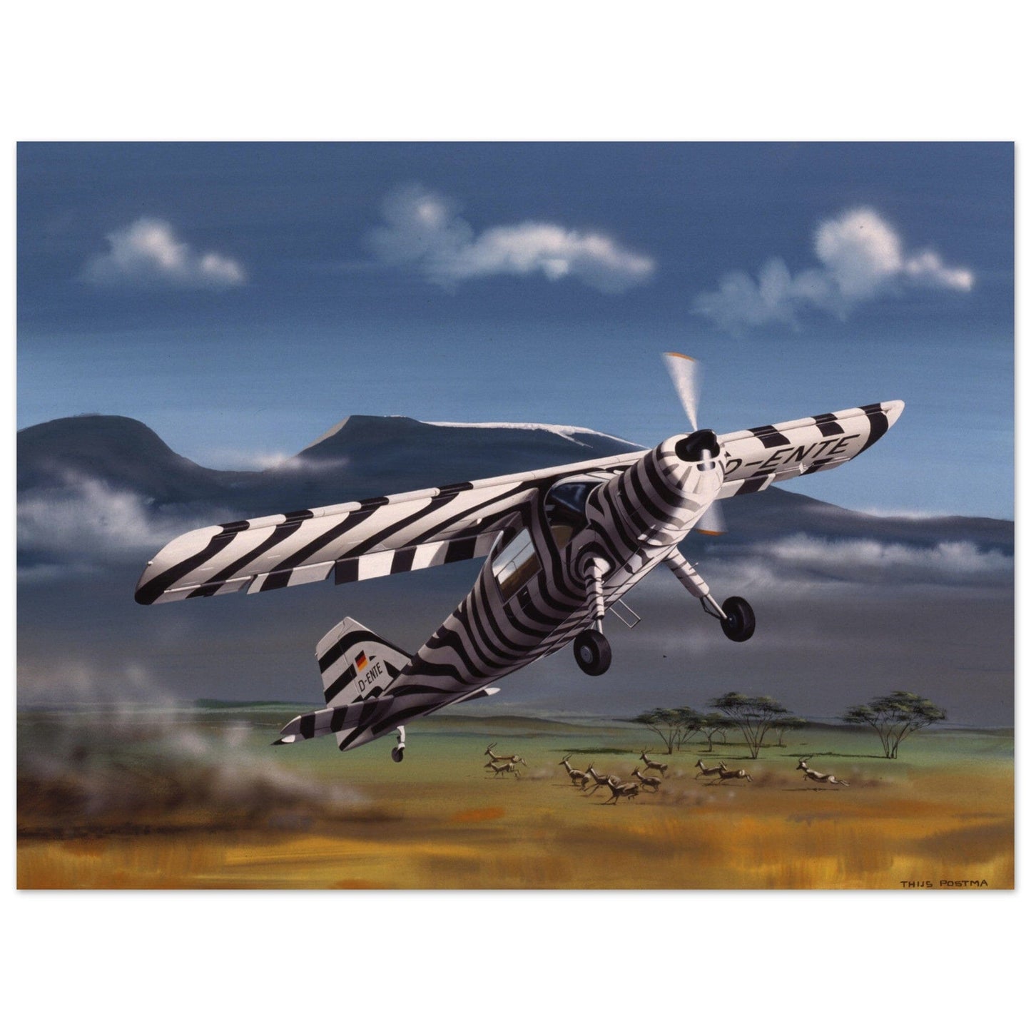 Thijs Postma - Poster - Dornier Do 27 Grzimek Serengeti Poster Only TP Aviation Art 45x60 cm / 18x24″ 