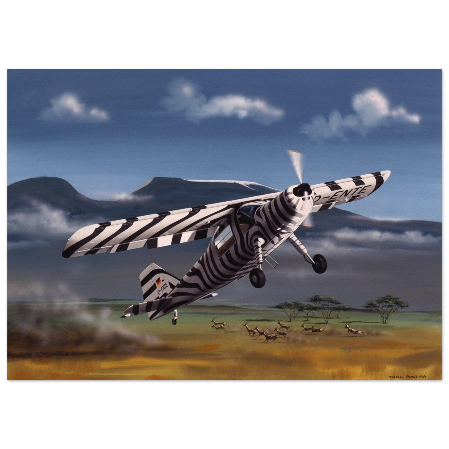 Thijs Postma - Poster - Dornier Do 27 Grzimek Serengeti Poster Only TP Aviation Art 50x70 cm / 20x28″ 
