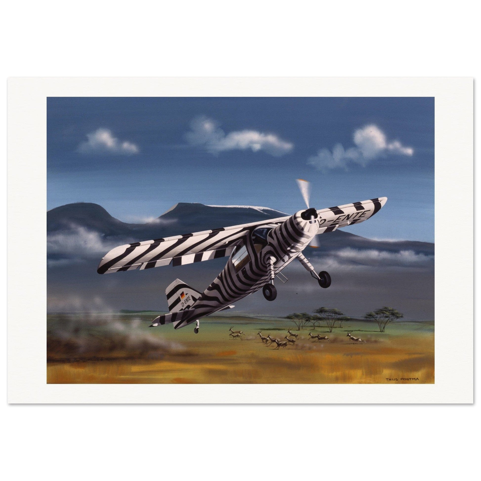 Thijs Postma - Poster - Dornier Do 27 Grzimek Serengeti Poster Only TP Aviation Art 70x100 cm / 28x40″ 