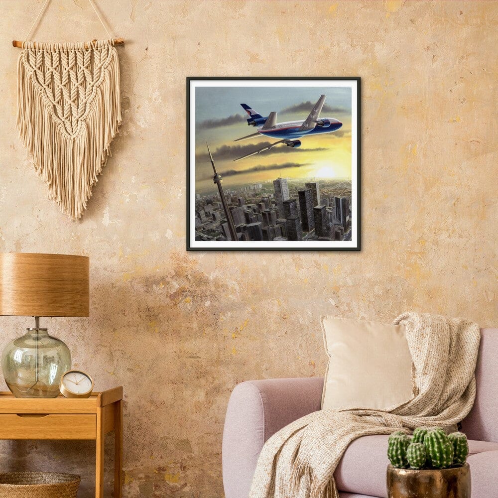 Thijs Postma - Poster - Douglas DC-10 CPA Over Toronto - Metal Frame Poster - Metal Frame TP Aviation Art 