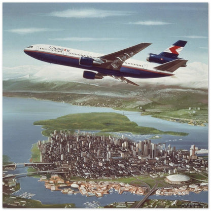 Thijs Postma - Poster - Douglas DC-10 CPA Over Vancouver Poster Only TP Aviation Art 50x50 cm / 20x20″ 