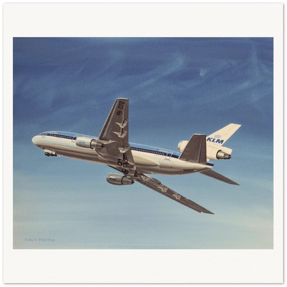 Thijs Postma - Poster - Douglas DC-10 PH-DTB In 1974 Poster Only TP Aviation Art 45x45 cm / 18x18″ 