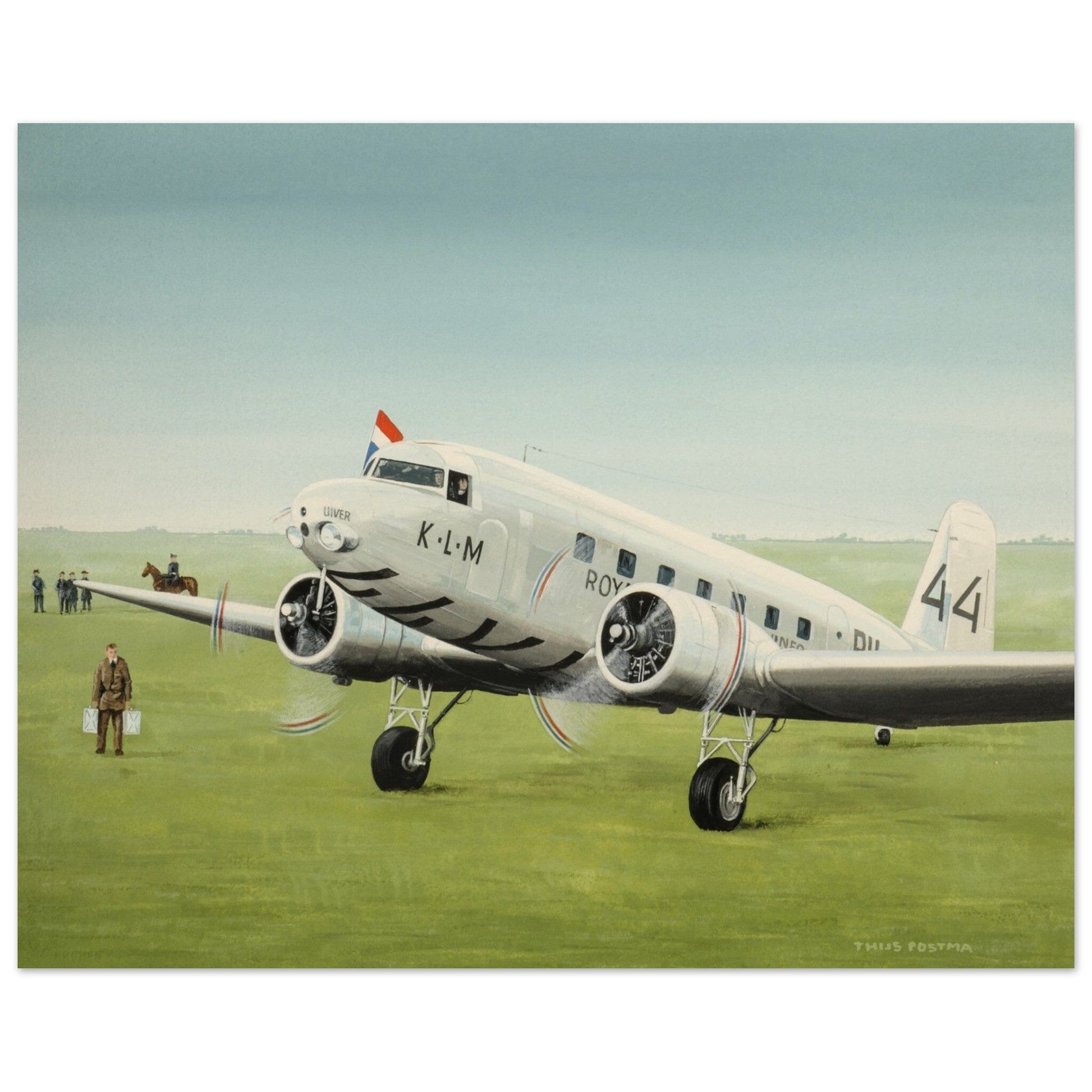 Thijs Postma - Poster - Douglas DC-2 Uiver Albury Racetrack Poster Only TP Aviation Art 40x50 cm / 16x20″ 