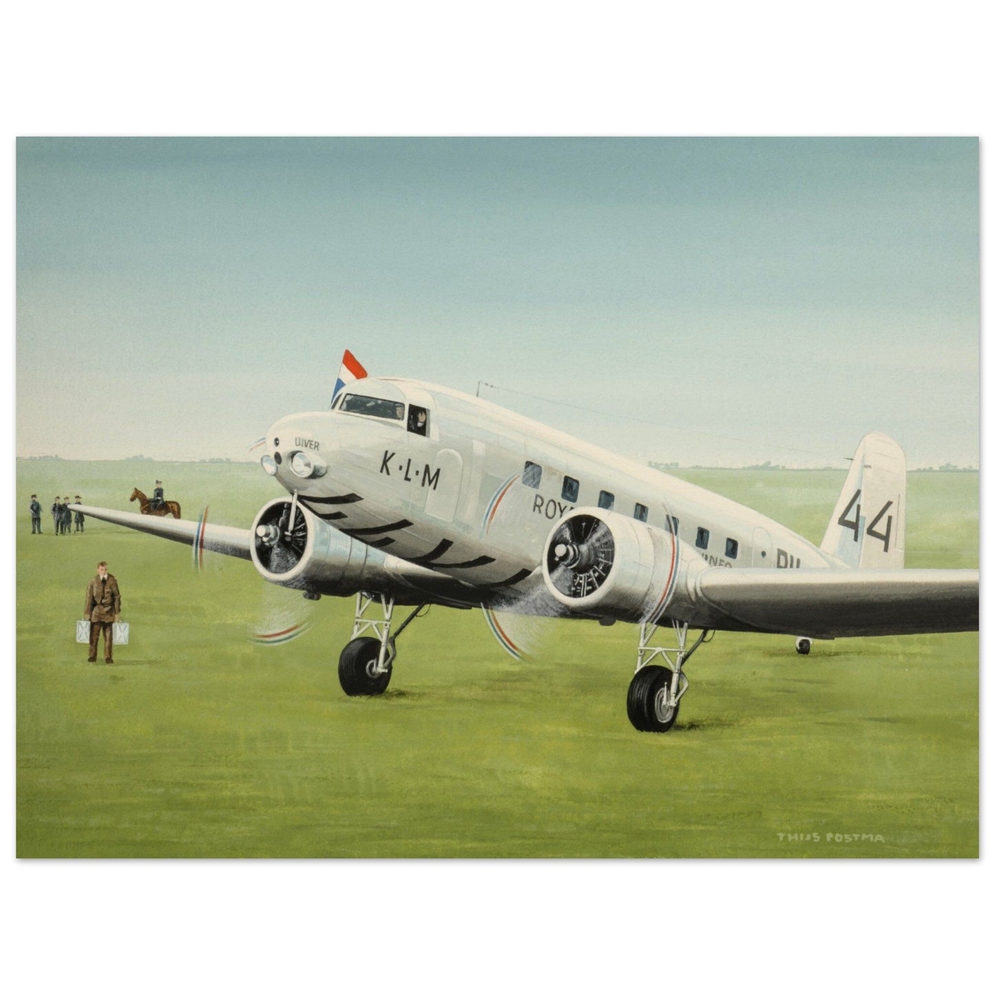 Thijs Postma - Poster - Douglas DC-2 Uiver Albury Racetrack Poster Only TP Aviation Art 45x60 cm / 18x24″ 