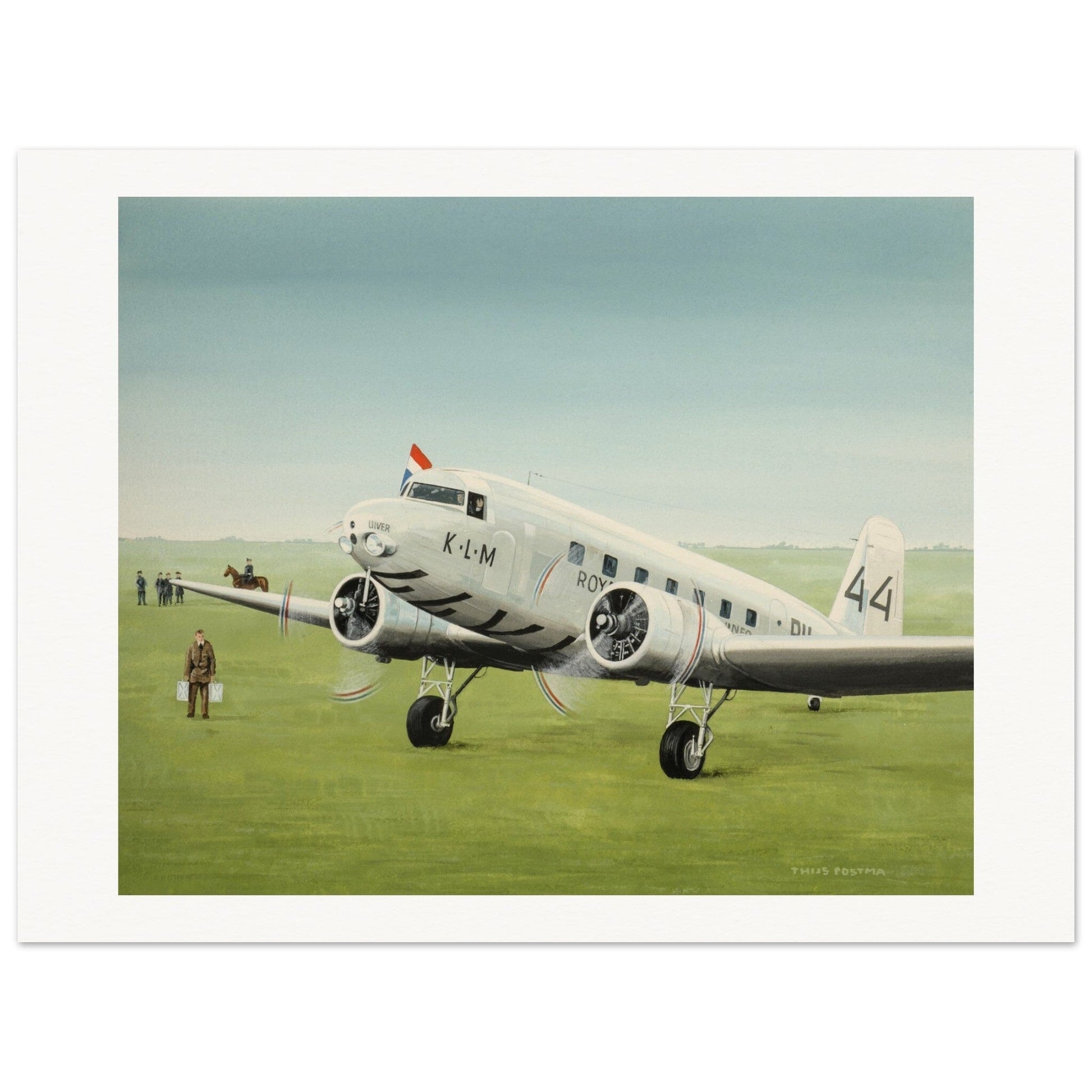 Thijs Postma - Poster - Douglas DC-2 Uiver Albury Racetrack Poster Only TP Aviation Art 60x80 cm / 24x32″ 