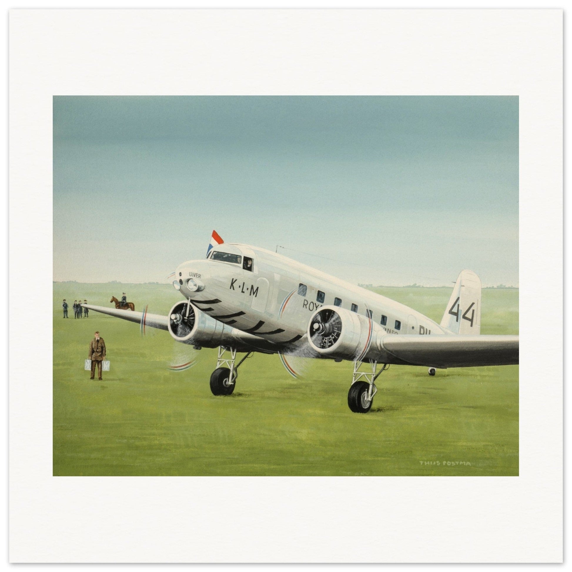 Thijs Postma - Poster - Douglas DC-2 Uiver Albury Racetrack Poster Only TP Aviation Art 70x70 cm / 28x28″ 