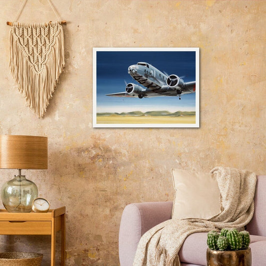 Thijs Postma - Poster - Douglas DC-2 Uiver Over Desert Poster Only TP Aviation Art 