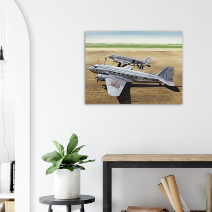 Thijs Postma - Poster - Douglas DC-3 And DC-2 At Schiphol In 1939 Poster Only TP Aviation Art 