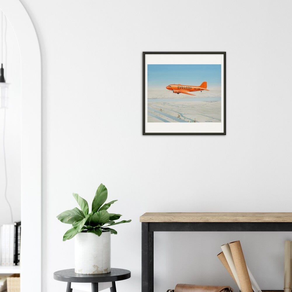 Thijs Postma - Poster - Douglas DC-3 KLM PH-ASP Flying Above The Snow ...