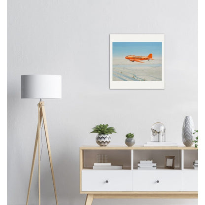 Thijs Postma - Poster - Douglas DC-3 KLM PH-ASP Flying Above The Snow Poster Only TP Aviation Art 