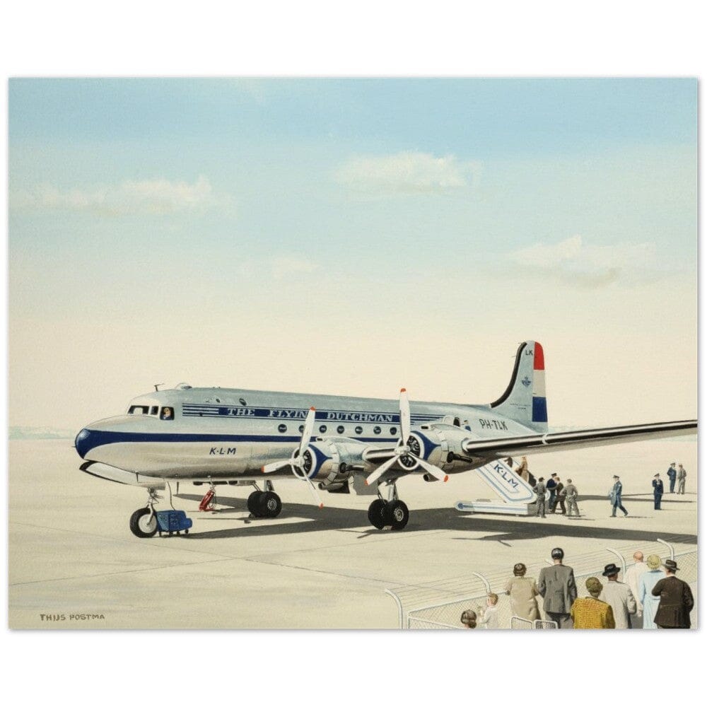 Thijs Postma - Poster - Douglas DC-4 Skymaster KLM PH-TLK Boarding Poster Only TP Aviation Art 40x50 cm / 16x20″ 