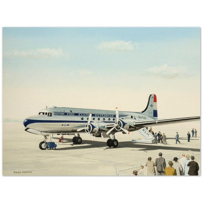 Thijs Postma - Poster - Douglas DC-4 Skymaster KLM PH-TLK Boarding Poster Only TP Aviation Art 45x60 cm / 18x24″ 