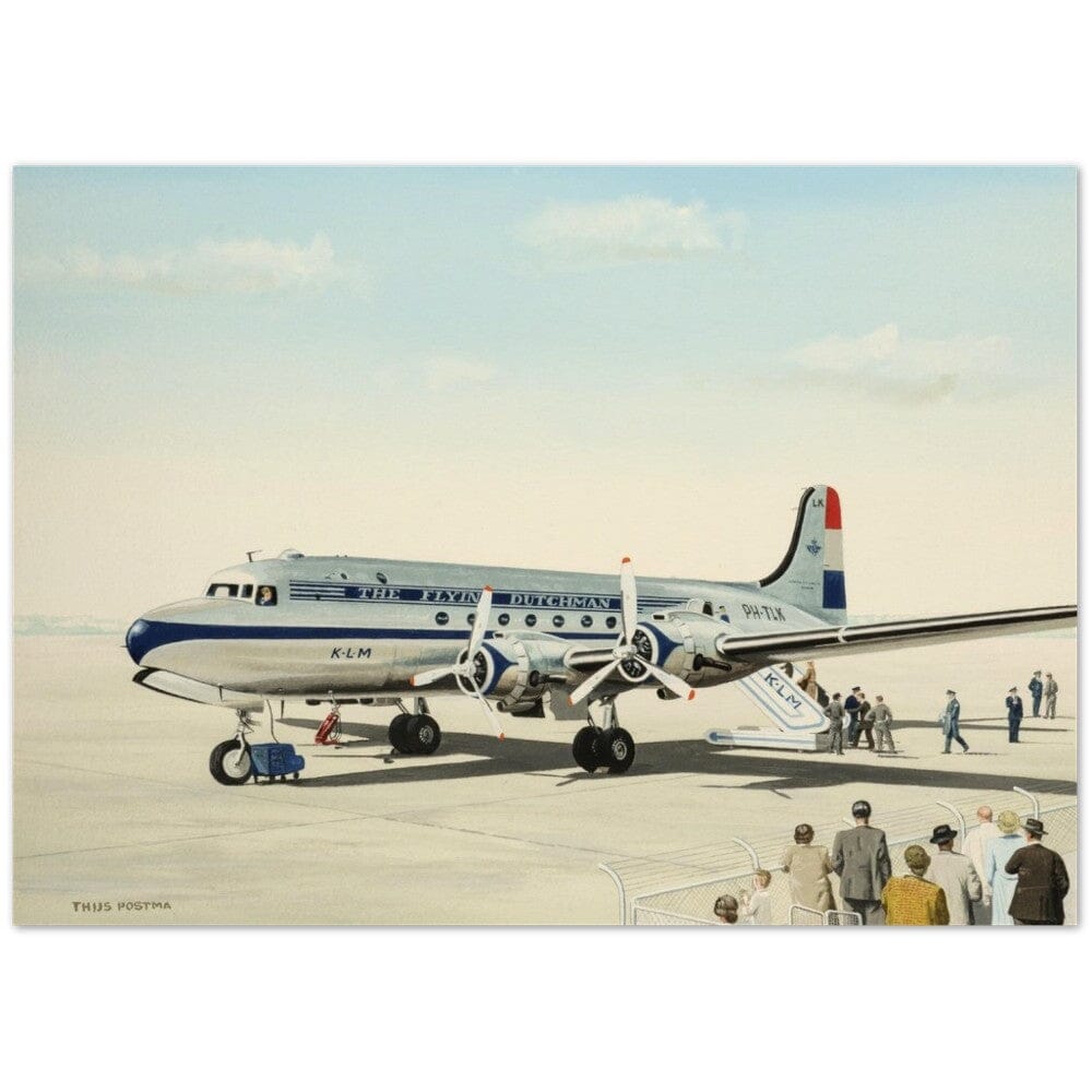 Thijs Postma - Poster - Douglas DC-4 Skymaster KLM PH-TLK Boarding Poster Only TP Aviation Art 50x70 cm / 20x28″ 