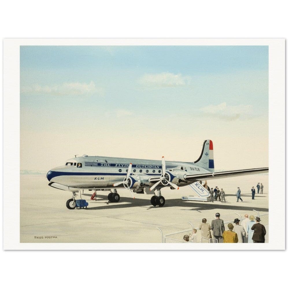 Thijs Postma - Poster - Douglas DC-4 Skymaster KLM PH-TLK Boarding Poster Only TP Aviation Art 60x80 cm / 24x32″ 