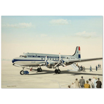 Thijs Postma - Poster - Douglas DC-4 Skymaster KLM PH-TLK Boarding Poster Only TP Aviation Art 