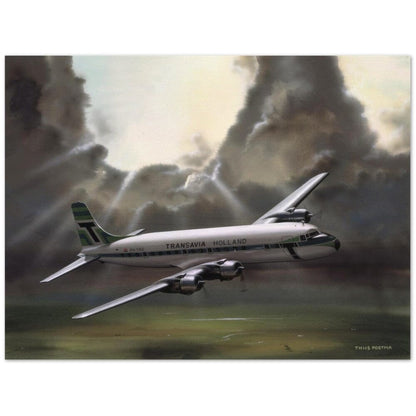 Thijs Postma - Poster - Douglas DC-6 Transavia Open Skies Poster Only TP Aviation Art 60x80 cm / 24x32″ 