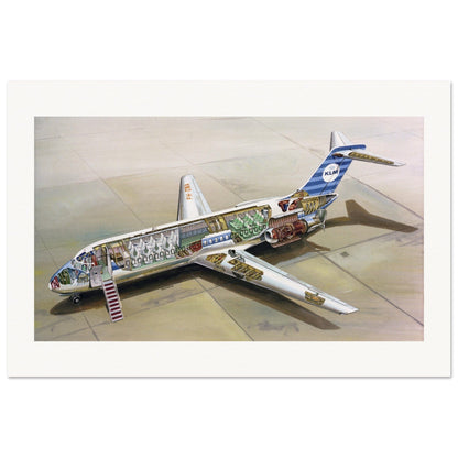 Thijs Postma - Poster - Douglas DC-9 KLM Cutaway Poster Only TP Aviation Art 60x90 cm / 24x36″ 