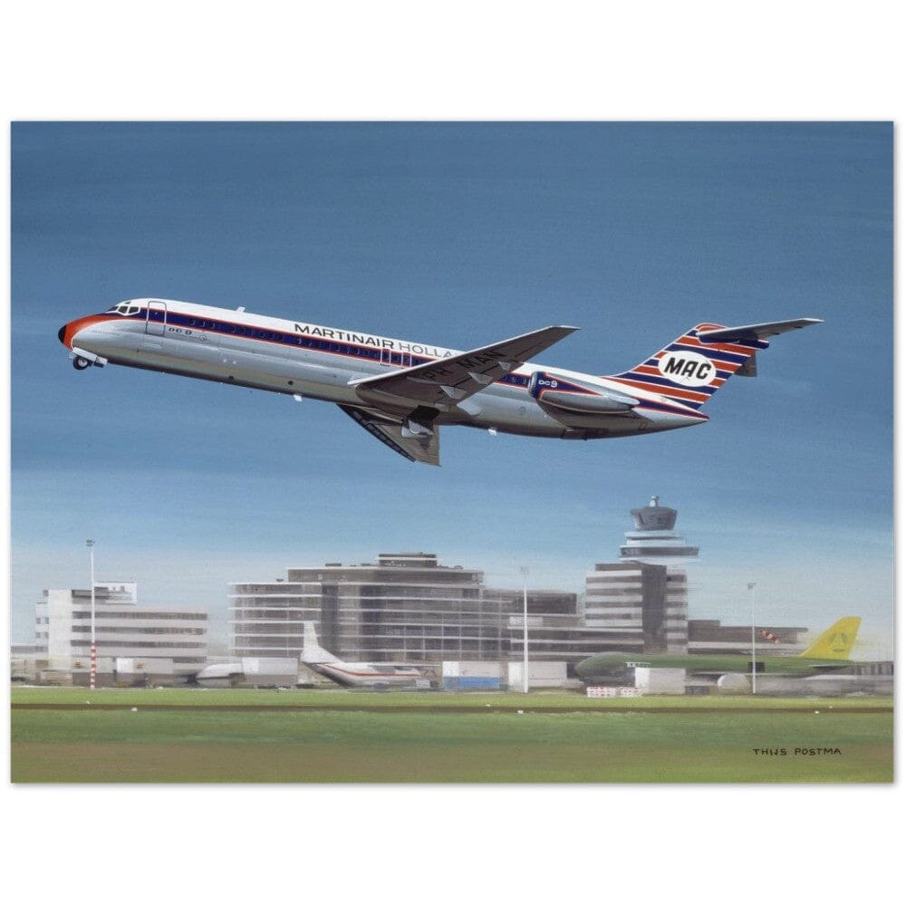 Thijs Postma - Poster - Douglas DC-9 Martinair Taking Off – TP Aviation Art