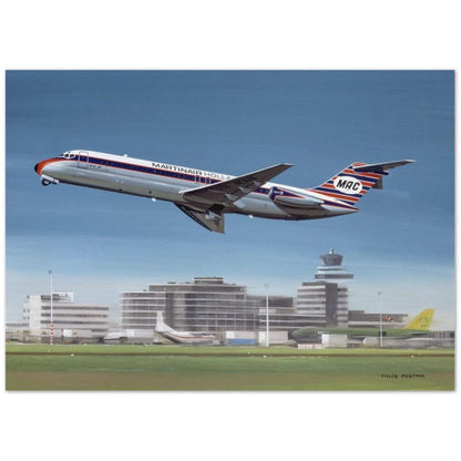 Thijs Postma - Poster - Douglas DC-9 Martinair Taking Off Poster Only TP Aviation Art 50x70 cm / 20x28″ 