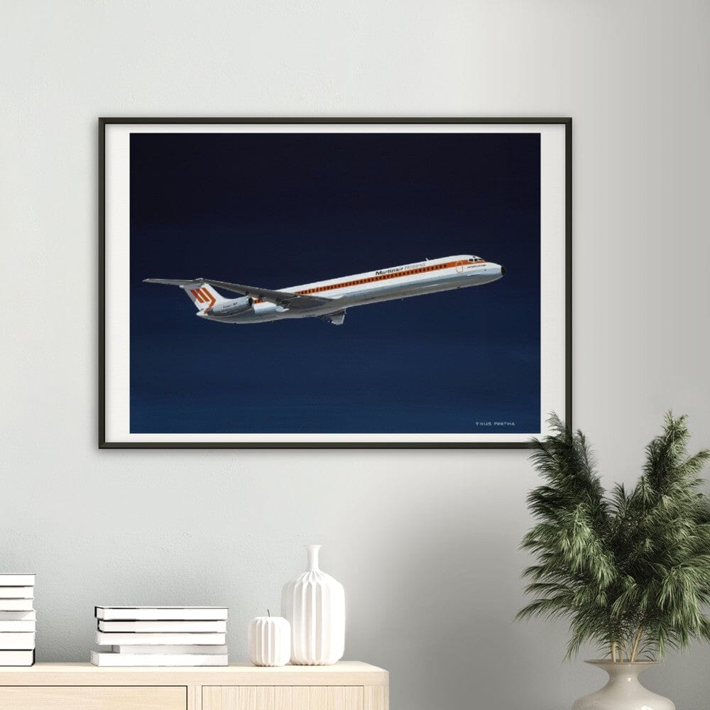 Thijs Postma - Poster - Douglas DC-9 MD-82 Martinair - Metal Frame Poster - Metal Frame TP Aviation Art 