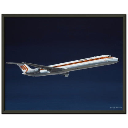Thijs Postma - Poster - Douglas DC-9 MD-82 Martinair - Metal Frame Poster - Metal Frame TP Aviation Art 40x50 cm / 16x20″ Black 