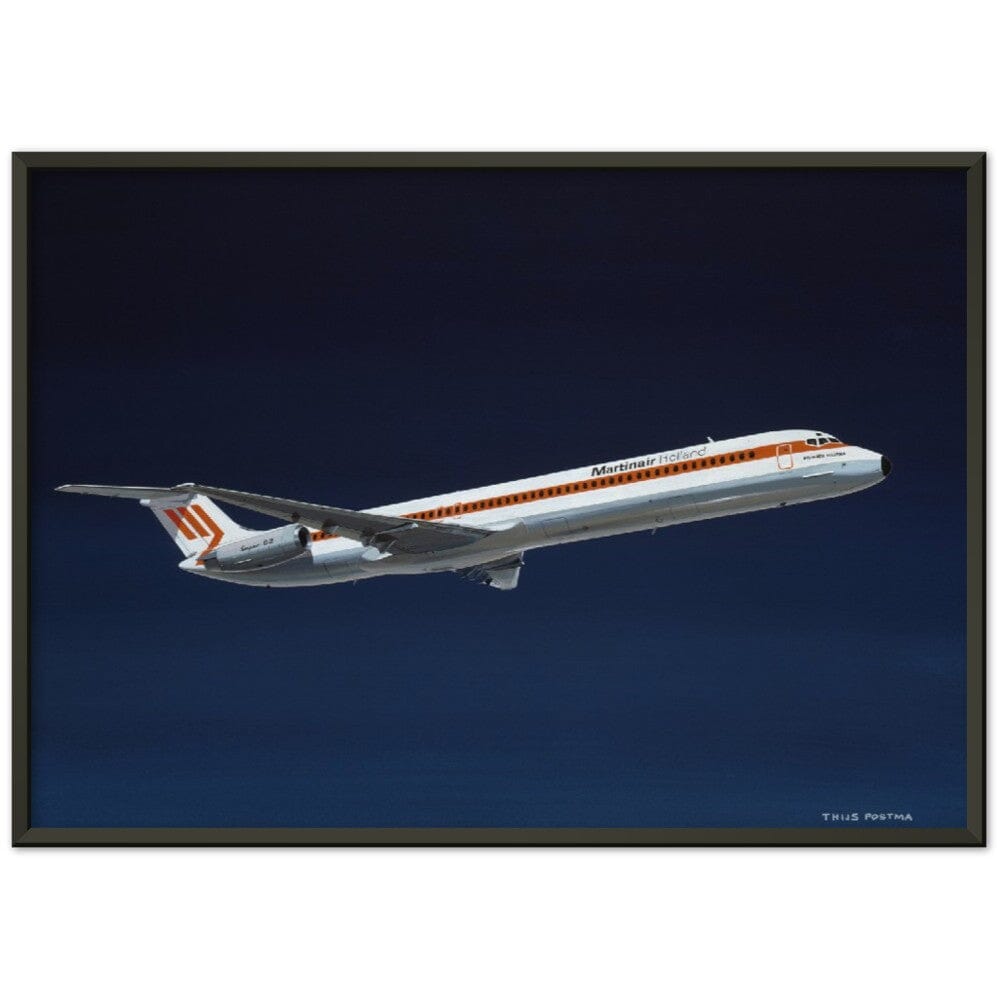Thijs Postma - Poster - Douglas DC-9 MD-82 Martinair - Metal Frame Poster - Metal Frame TP Aviation Art 50x70 cm / 20x28″ Black 
