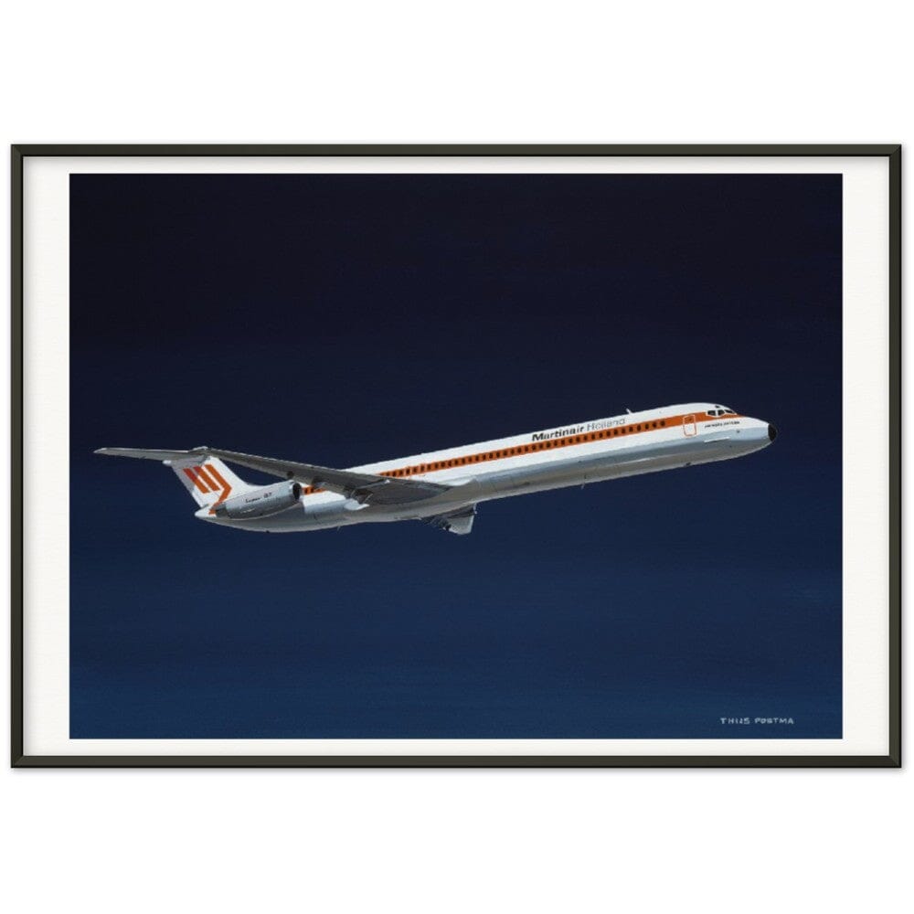 Thijs Postma - Poster - Douglas DC-9 MD-82 Martinair - Metal Frame Poster - Metal Frame TP Aviation Art 70x100 cm / 28x40″ Black 