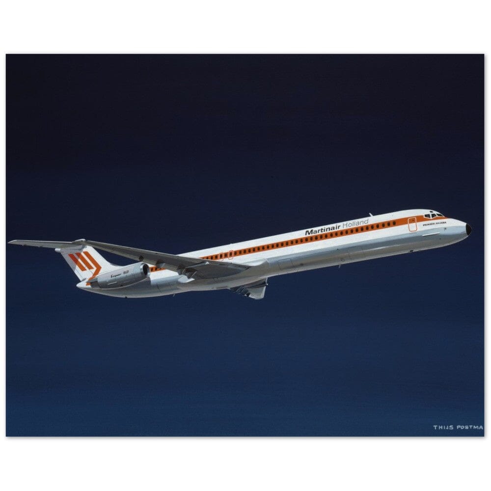 Thijs Postma - Poster - Douglas DC-9 MD-82 Martinair Poster Only TP Aviation Art 40x50 cm / 16x20″ 