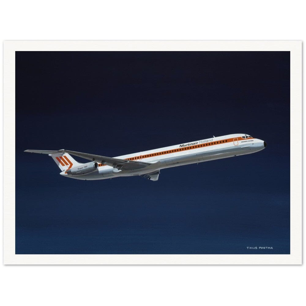 Thijs Postma - Poster - Douglas DC-9 MD-82 Martinair Poster Only TP Aviation Art 75x100 cm / 30x40″ 