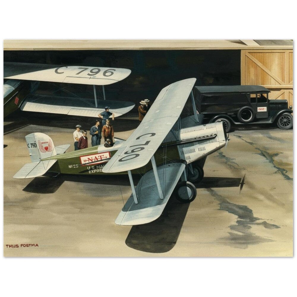 Thijs Postma - Poster - Douglas M-4 Discussing The Mail Plane Poster Only TP Aviation Art 45x60 cm / 18x24″ 