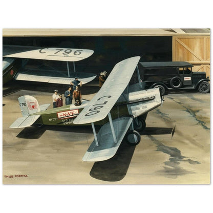 Thijs Postma - Poster - Douglas M-4 Discussing The Mail Plane Poster Only TP Aviation Art 60x80 cm / 24x32″ 