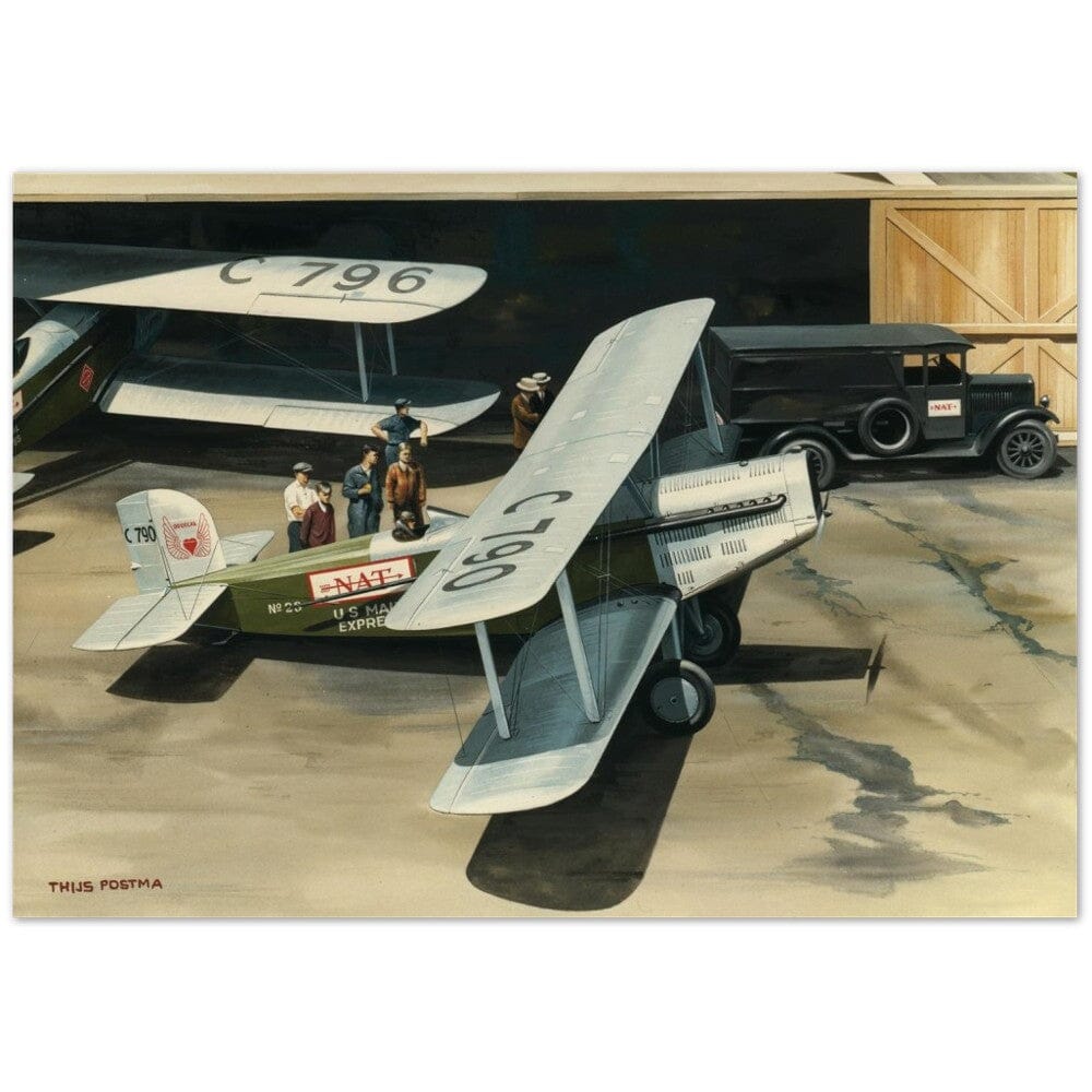 Thijs Postma - Poster - Douglas M-4 Discussing The Mail Plane Poster Only TP Aviation Art 70x100 cm / 28x40″ 