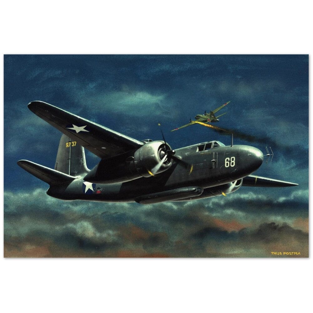 Thijs Postma - Poster - Douglas P-70 Intruder Poster Only TP Aviation Art 40x60 cm / 16x24″ 