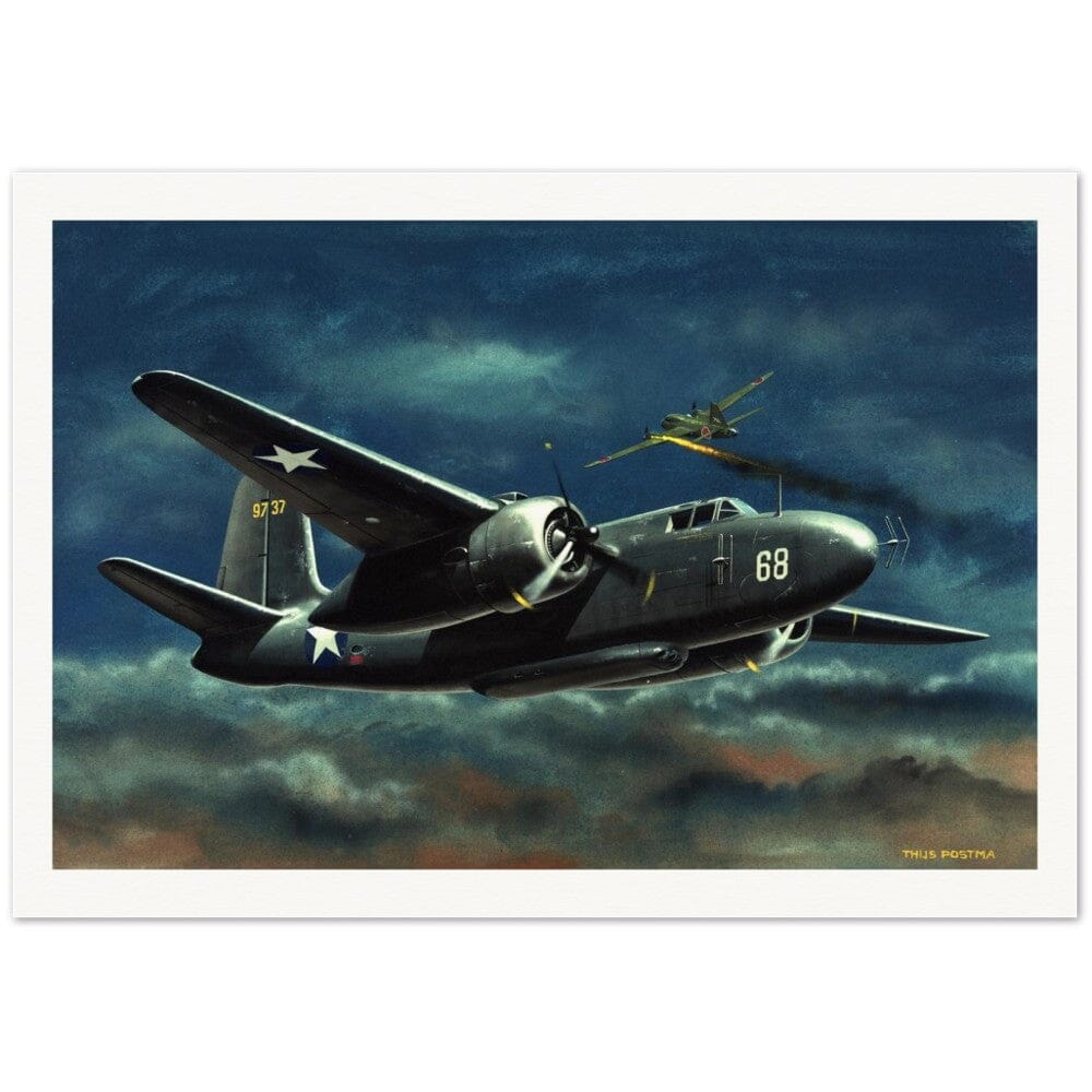 Thijs Postma - Poster - Douglas P-70 Intruder Poster Only TP Aviation Art 70x100 cm / 28x40″ 