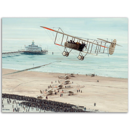 Thijs Postma - Poster - Farmans HF-22 Scheveningen Poster Only TP Aviation Art 45x60 cm / 18x24″ 