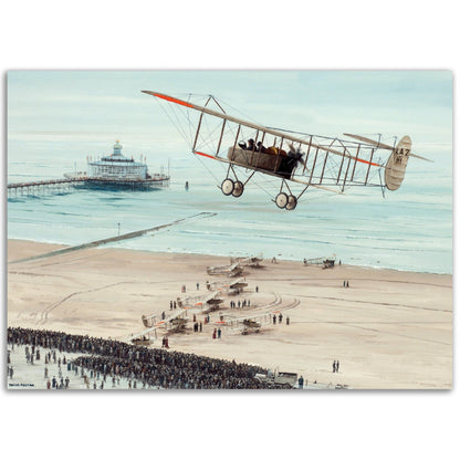 Thijs Postma - Poster - Farmans HF-22 Scheveningen Poster Only TP Aviation Art 50x70 cm / 20x28″ 