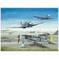 Thijs Postma - Poster - Focke-Wulf Fw 190 With Unexpected Visitors of Spitfires Poster Only TP Aviation Art 45x60 cm / 18x24″ 