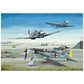 Thijs Postma - Poster - Focke-Wulf Fw 190 With Unexpected Visitors of Spitfires Poster Only TP Aviation Art 70x100 cm / 28x40″ 