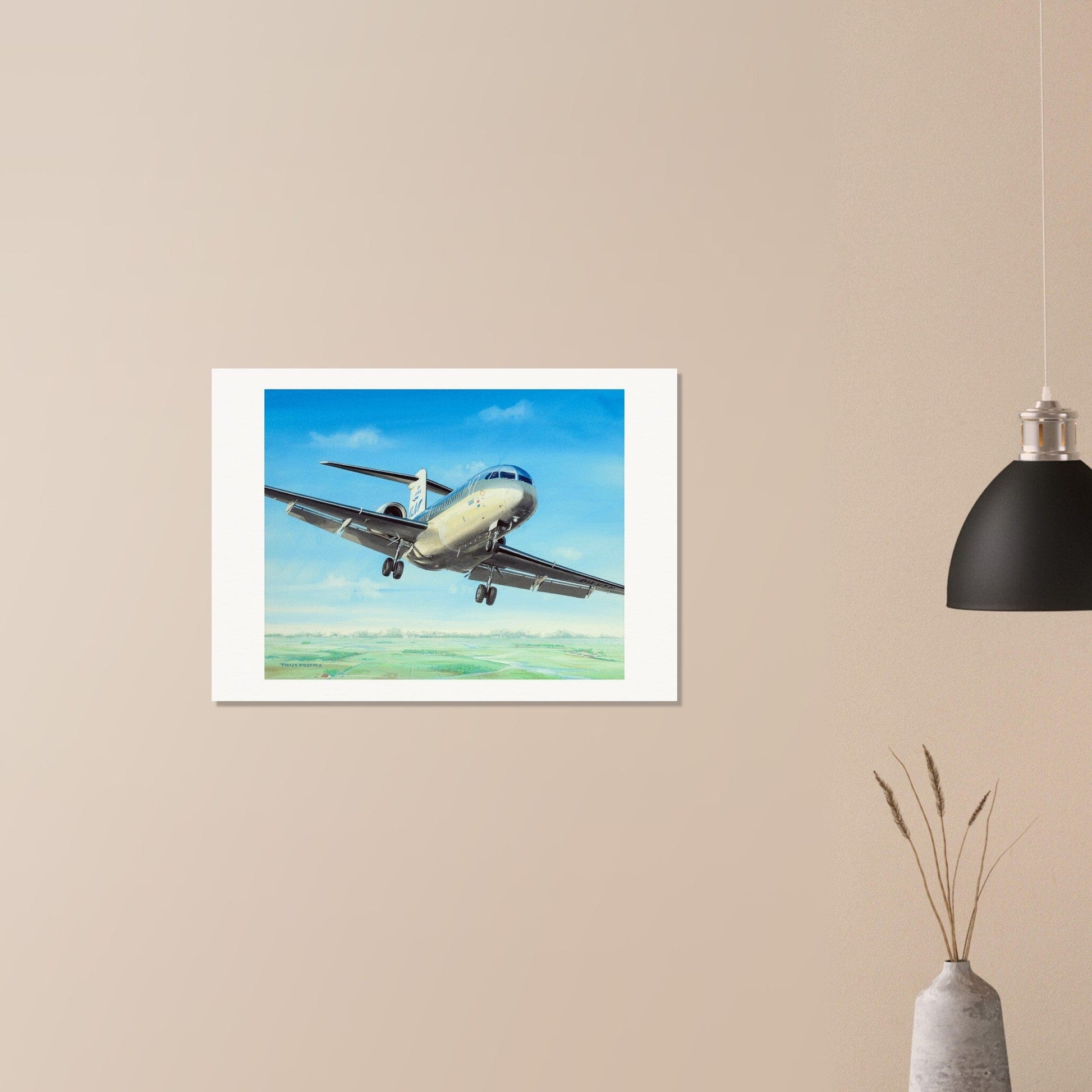 Thijs Postma - Poster - Fokker 100 KLM PH-KZK Poster Only TP Aviation Art 