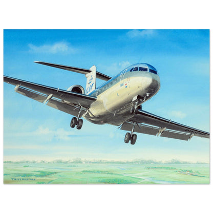 Thijs Postma - Poster - Fokker 100 KLM PH-KZK Poster Only TP Aviation Art 45x60 cm / 18x24″ 