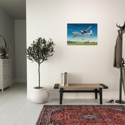 Thijs Postma - Poster - Fokker 50 Cityhopper PH-LXJ KLM At Schiphol Poster Only TP Aviation Art 