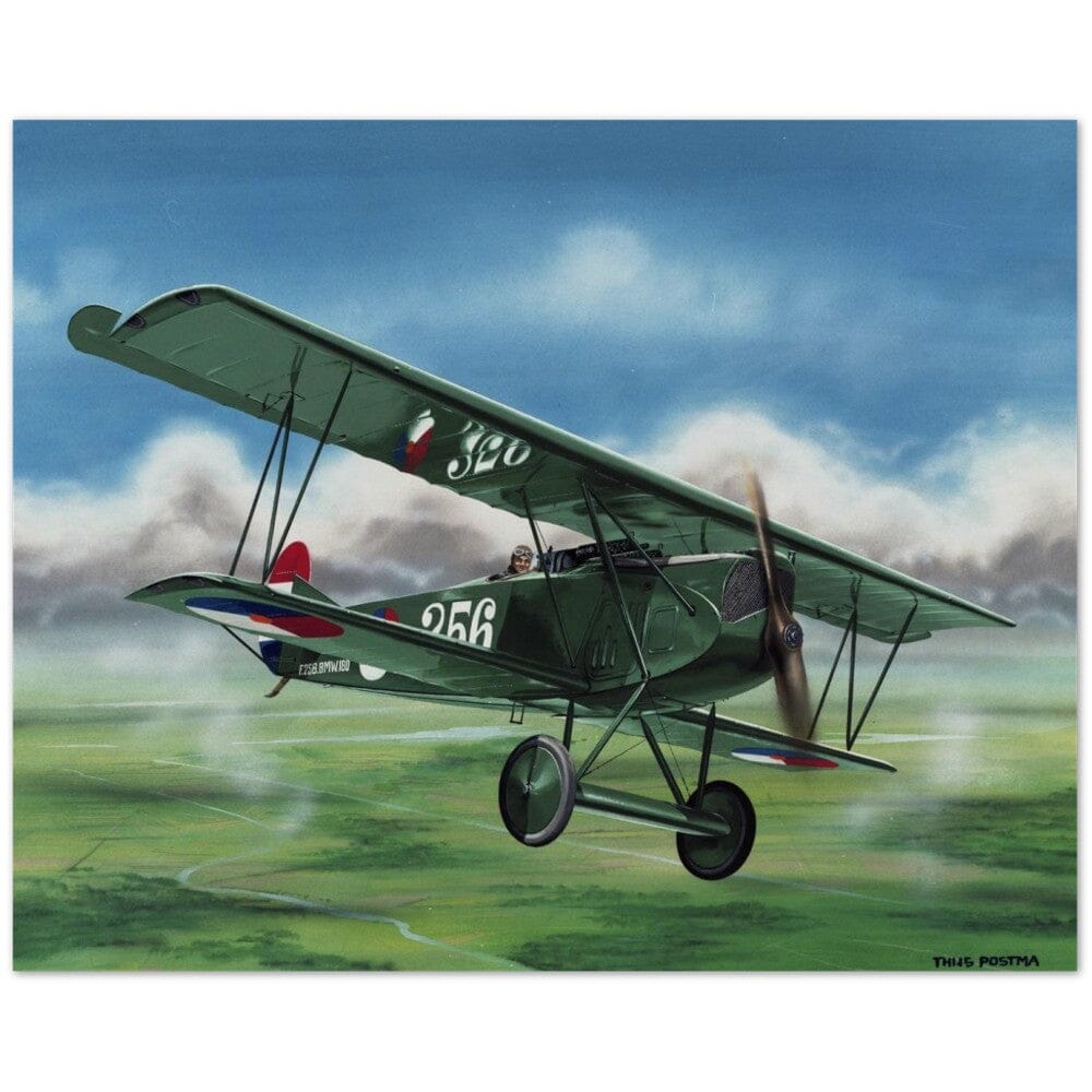 Thijs Postma - Poster - Fokker D.VII Over The Dutch Landscape Poster Only TP Aviation Art 40x50 cm / 16x20″ 