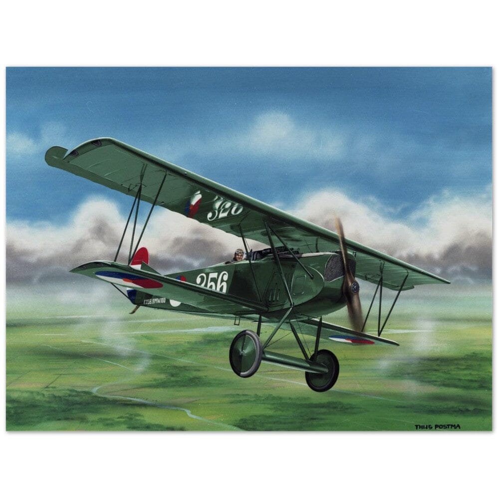 Thijs Postma - Poster - Fokker D.VII Over The Dutch Landscape Poster Only TP Aviation Art 45x60 cm / 18x24″ 