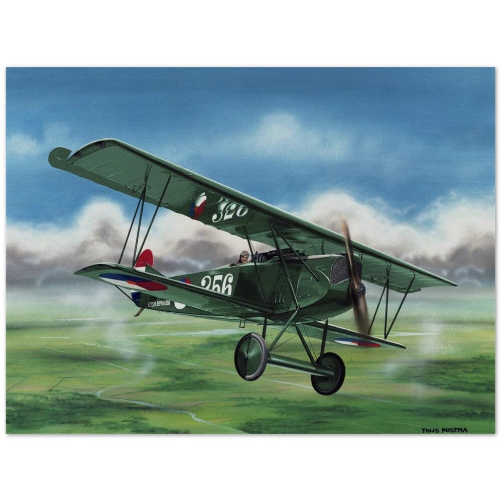 Thijs Postma - Poster - Fokker D.VII Over The Dutch Landscape Poster Only TP Aviation Art 60x80 cm / 24x32″ 
