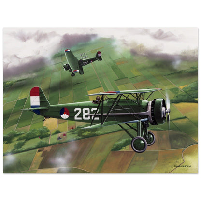 Thijs Postma - Poster - Fokker D.XVI LVA Exercise Poster Only TP Aviation Art 45x60 cm / 18x24″ 