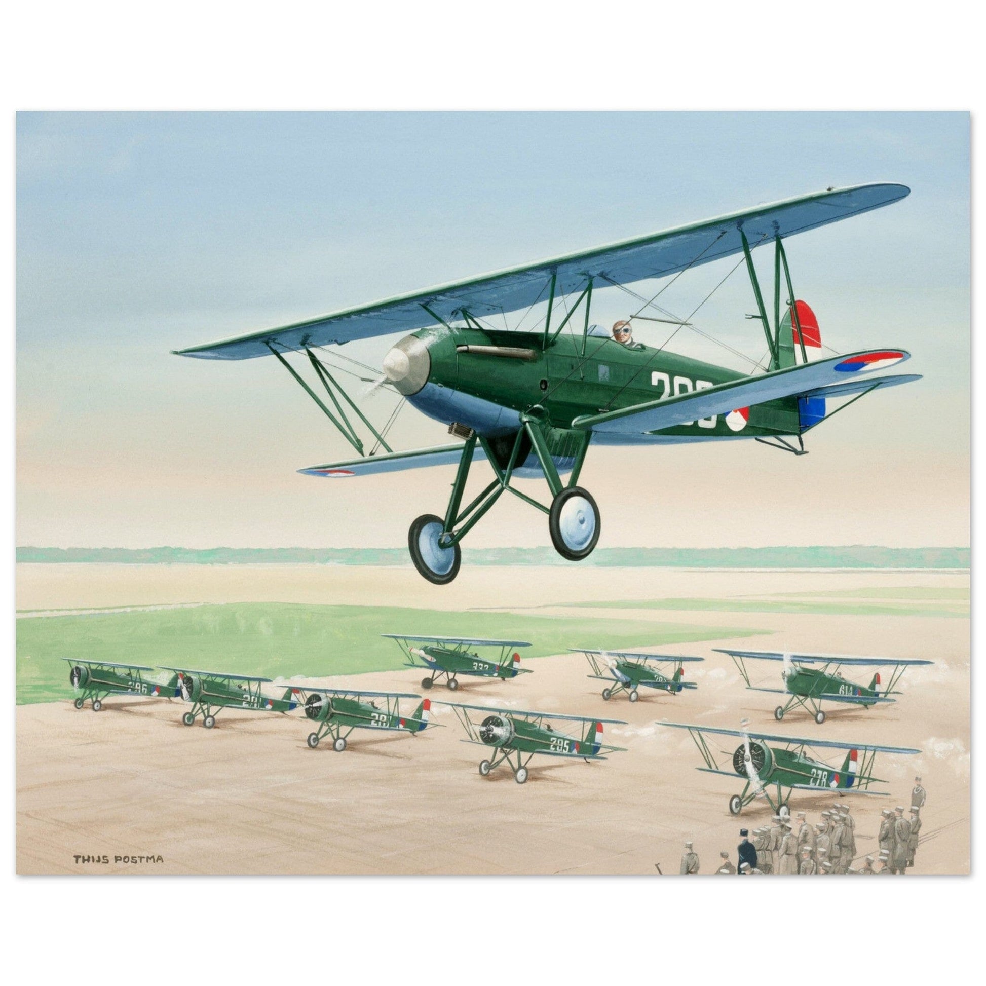 Thijs Postma - Poster - Fokker D.XVII Lined Up Poster Only TP Aviation Art 40x50 cm / 16x20″ 