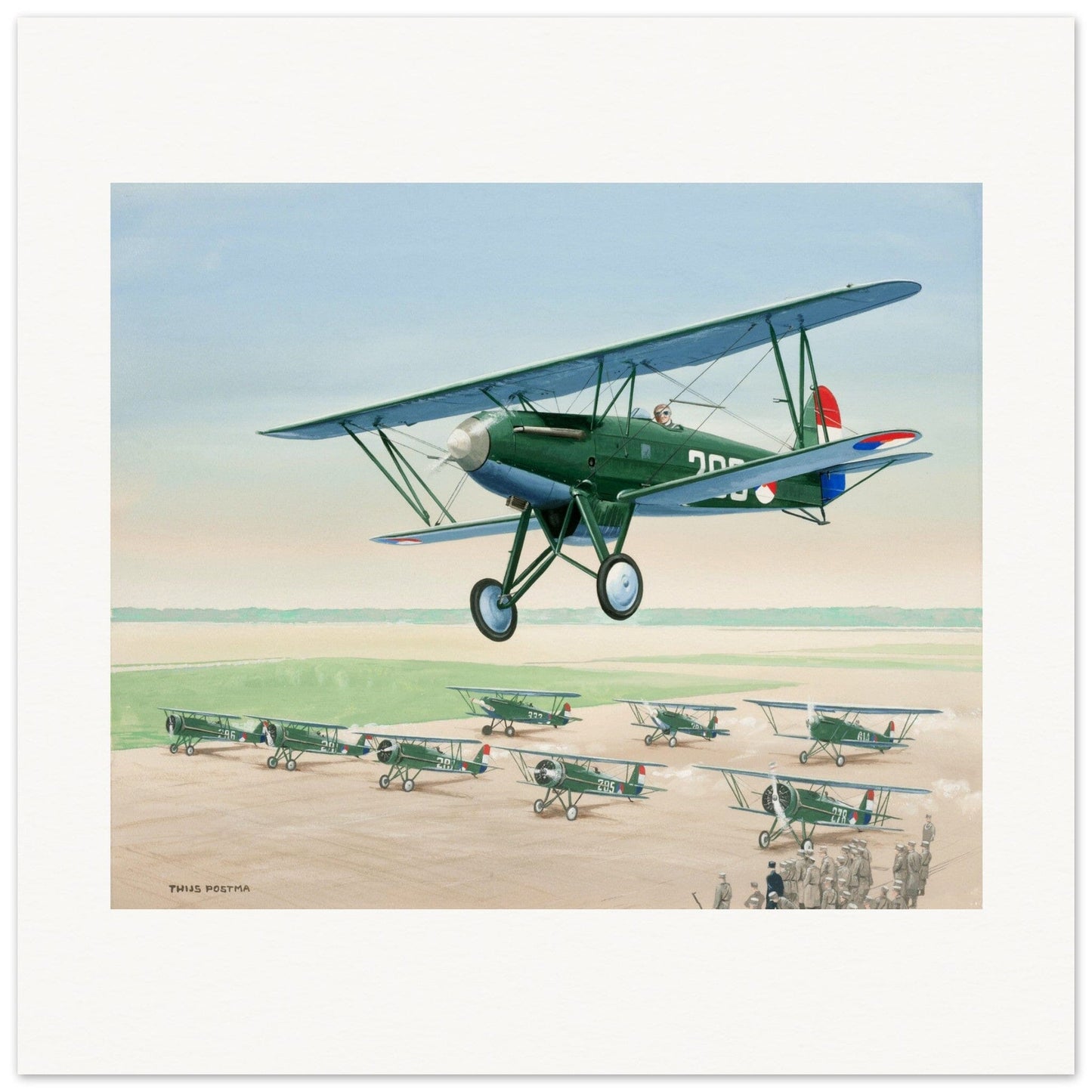 Thijs Postma - Poster - Fokker D.XVII Lined Up Poster Only TP Aviation Art 50x50 cm / 20x20″ 